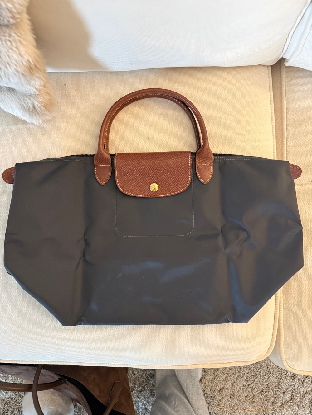 Navy Longchamp Le Pliage Tote